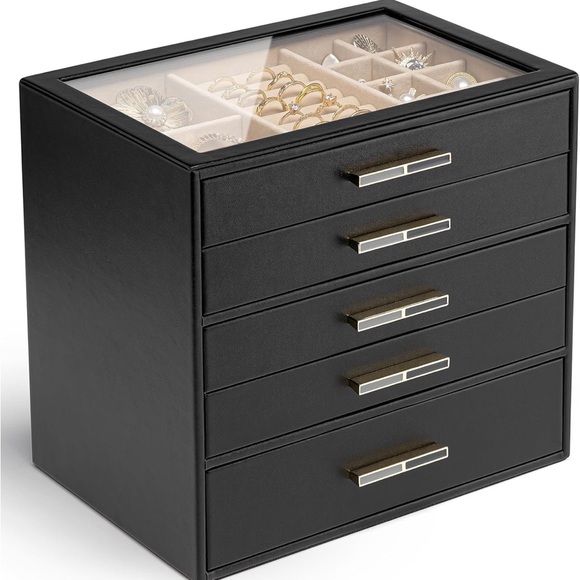 Black Jewelry Organizer Box 5 layer